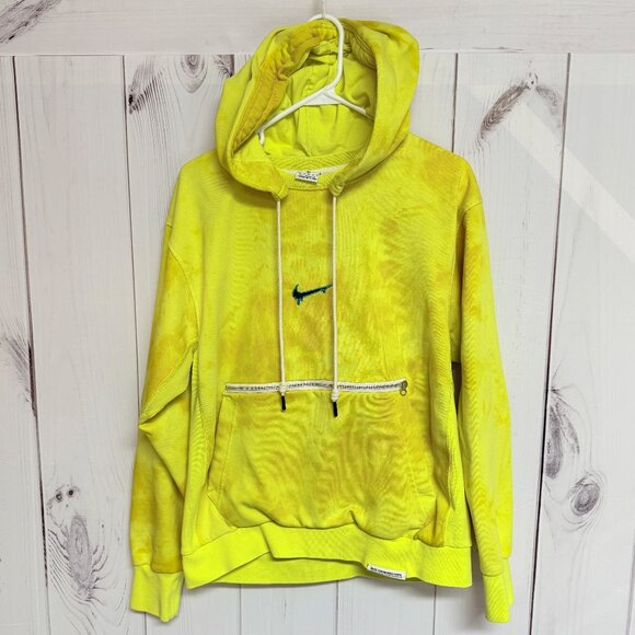 Nike Peace Love Basketball Tie-Dye Hoodie Men’s M Volt Yellow EUC - Picture 1 of 12